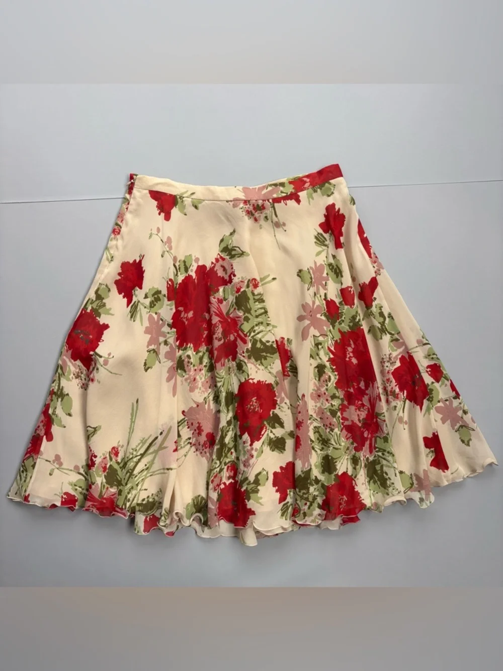 Vintage Moschino Cheap and Chic Silk Floral Skirt A-Line Cottagecore Flowy
